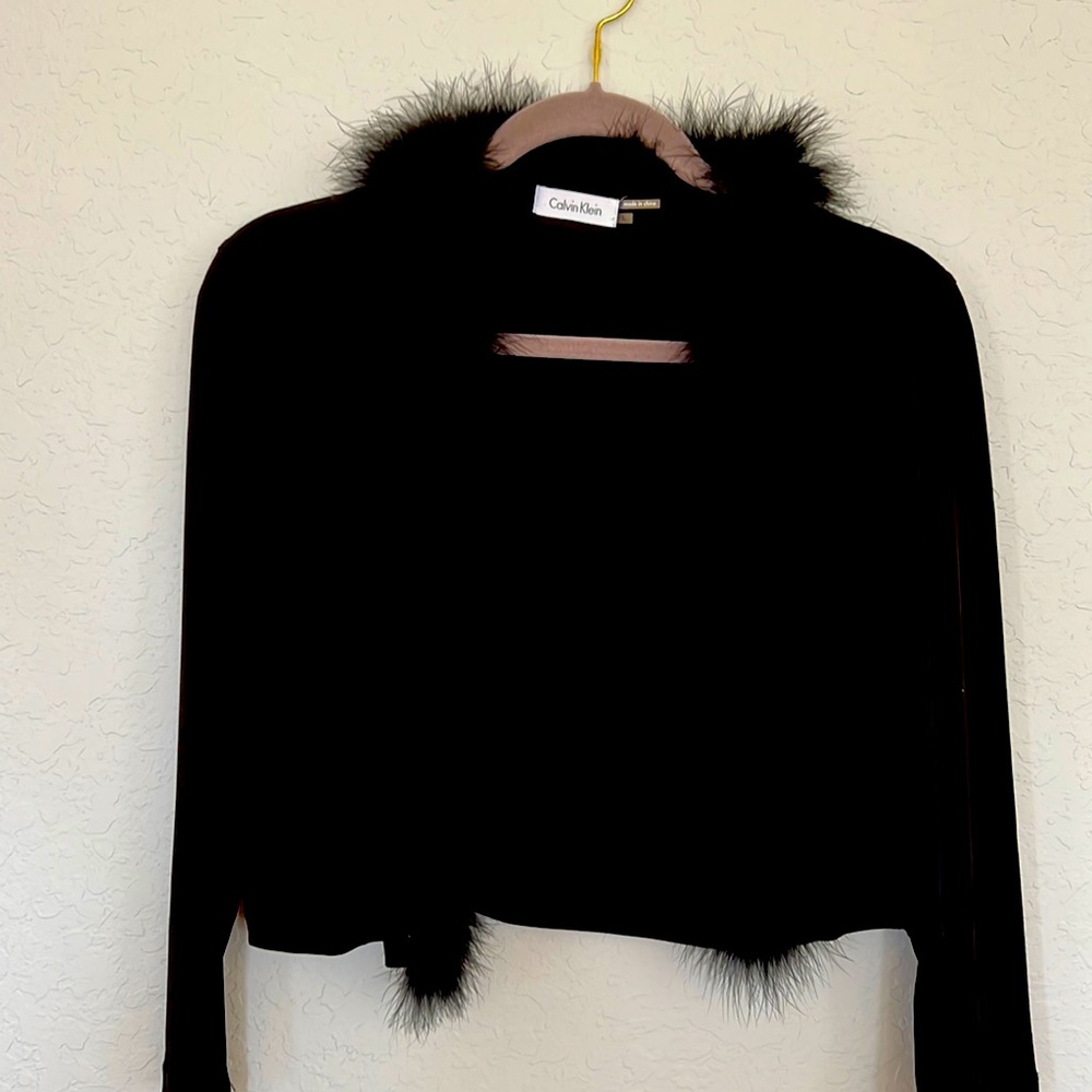 Black Feathered Shrug